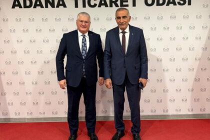 TSB Başkan Yardımcısı Ahmet Yaşar (solda), Adana Ticaret Odası Başkanı Yücel Bayram