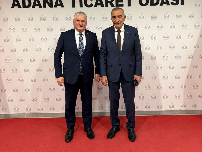 TSB Başkan Yardımcısı Ahmet Yaşar (solda), Adana Ticaret Odası Başkanı Yücel Bayram